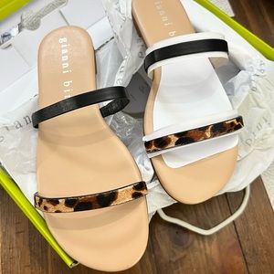 Gianni Bini Kaydie Sandal Size 5.5 NEW black leopard